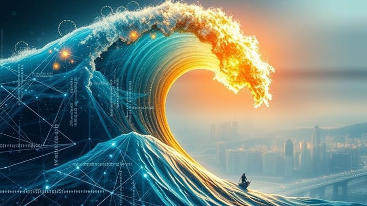 Abstract depiction of AI network or brain with glowing connections